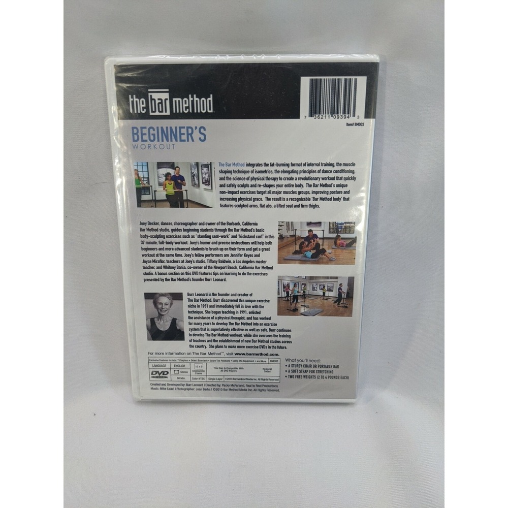 The Bar Method‎ Beginners Workout DVD Burr Leonard Fitness Tone Barre Sculpt NEW - Picture 2 of 2